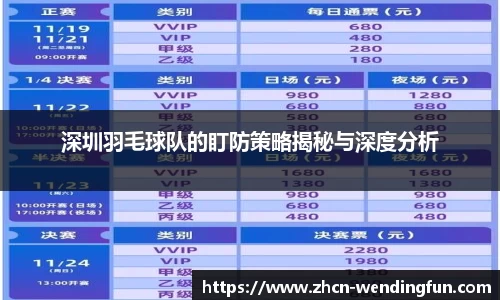 深圳羽毛球队的盯防策略揭秘与深度分析